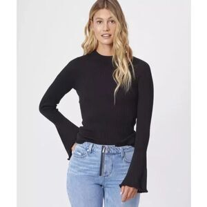 Paige Womens Iona Ribbed Flare Sleeve Silk Blend Sweater Size XL NWOT